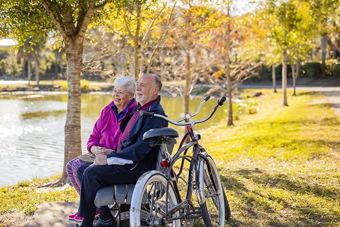 Biking at Lakes Park.